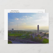 ミズーリ州カンザスシティー、リバティー・メモリアル夕べ ポストカード (正面/裏面)