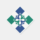 ミズーリ州コロンビア国旗 スタンダードカクテルナプキン (角)