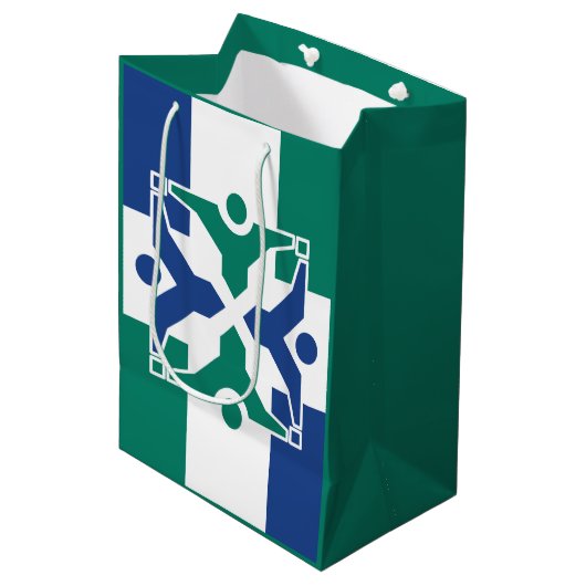 ミズーリ州コロンビア国旗 ミディアムペーパーバッグ (正面アングル)