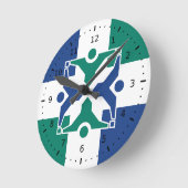 ミズーリ州コロンビア国旗 ラウンド壁時計 (傾斜)