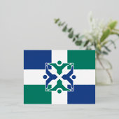 ミズーリ州コロンビア国旗 箔シーズンポストカード (立ち正面)