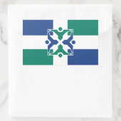 ミズーリ州コロンビア国旗 長方形シール (バッグ)