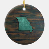 ミズーリ州シェイプティール（緑がかった色） セラミックオーナメント (裏面)