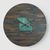 ミズーリ州シェイプティール（緑がかった色） ラージ壁時計 (正面)