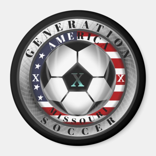 ミズーリ州ジェネレーションXアメリカサッカー マグネット (正面)
