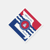 ミズーリ州ジェファーソン市の紙ナプキン州旗 スタンダードカクテルナプキン (角)