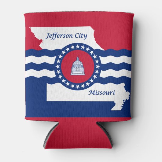 ミズーリ州ジェファーソン市旗クーラーボックス 缶クーラー (正面)