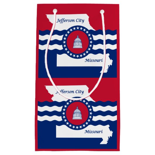 ミズーリ州ジェファーソン市旗抱き枕 スモールペーパーバッグ (正面)