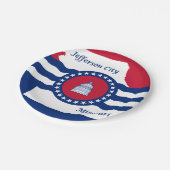 ミズーリ州ジェファーソン市旗紙プレート ペーパープレート (アングル)