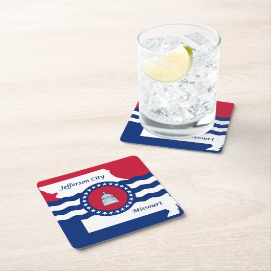 ミズーリ州ジェファーソン市旗紙Coas スクエアペーパーコースター (インサイチュ)