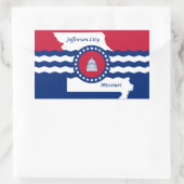 ミズーリ州ジェファーソン市旗 長方形シール (バッグ)