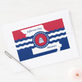 ミズーリ州ジェファーソン市旗 長方形シール (封筒)