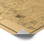 ミズーリ州ジャクソンカウンティアンティークの地図 ポスター (角)