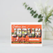 ミズーリ州ジョプリンからのヴィンテージの挨拶 ポストカード (スタンド正面)