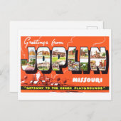 ミズーリ州ジョプリンからのヴィンテージの挨拶 ポストカード (正面/裏面)