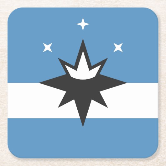 ミズーリ州スプリングフィールド国旗 スクエアペーパーコースター (正面)