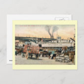 ミズーリ州セントルイスの堤防ヴィンテージ ポストカード (正面/裏面)