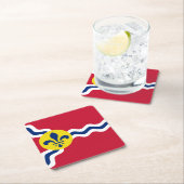 ミズーリ州セントルイス国旗 スクエアペーパーコースター (インサイチュ)