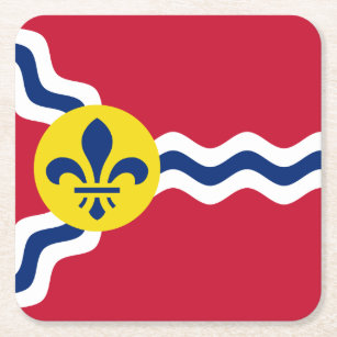 ミズーリ州セントルイス国旗 スクエアペーパーコースター