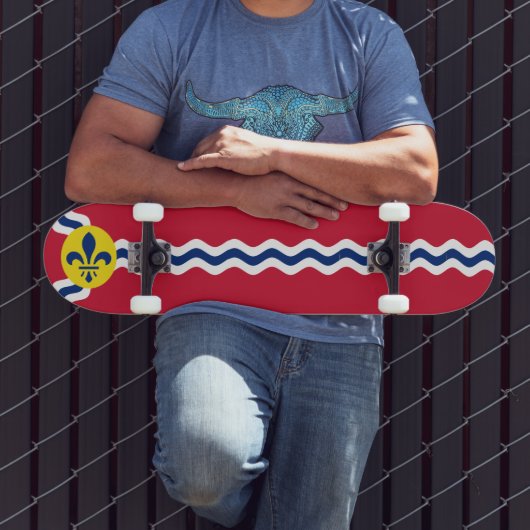 ミズーリ州セントルイス国旗 スケートボード (室外3)