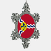 ミズーリ州セントルイス国旗 スノーフレークピューターオーナメント (左)