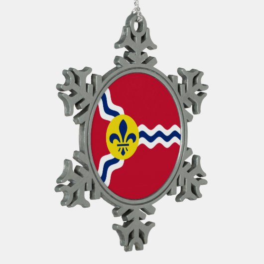 ミズーリ州セントルイス国旗 スノーフレークピューターオーナメント (左)