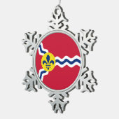 ミズーリ州セントルイス国旗 スノーフレークピューターオーナメント (右)