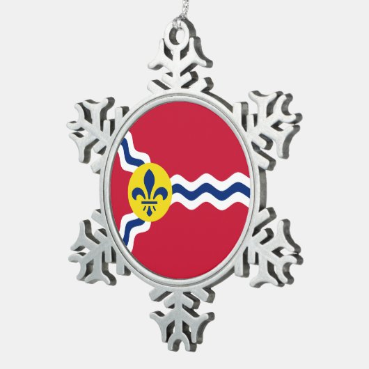 ミズーリ州セントルイス国旗 スノーフレークピューターオーナメント (右)