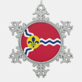 ミズーリ州セントルイス国旗 スノーフレークピューターオーナメント (正面)