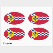 ミズーリ州セントルイス国旗 楕円形シール (シート)