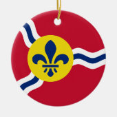ミズーリ州セントルイス州旗のあるオーナメント セラミックオーナメント (正面)