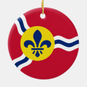 ミズーリ州セントルイス州旗のあるオーナメント セラミックオーナメント (裏面)