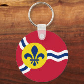 ミズーリ州セントルイス州旗を持つキーチェーン キーホルダー (正面)