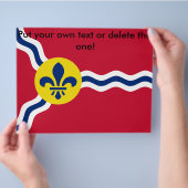 ミズーリ州セントルイス州旗を持つフライヤー チラシ (手)