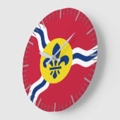 ミズーリ州セントルイス州旗を持つ壁時計 ラージ壁時計 (傾斜)