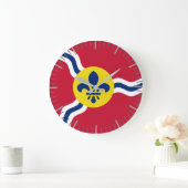 ミズーリ州セントルイス州旗を持つ壁時計 ラージ壁時計 (ホーム)