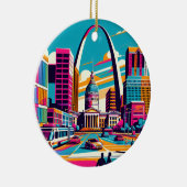 ミズーリ州セントルイス |ゲートウェイアーチ セラミックオーナメント (右)