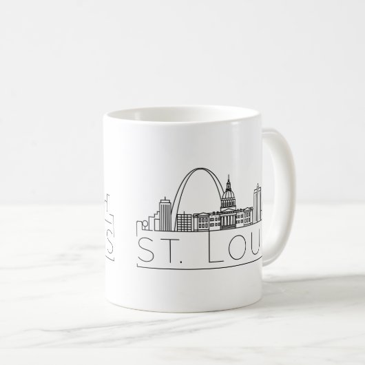 ミズーリ州セントルイス |都市型スカイライン コーヒーマグカップ (正面右)