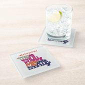 ミズーリ州ニックネームワードアート ガラスコースター (アングル)