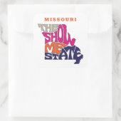 ミズーリ州ニックネームワードアート スクエアシール (バッグ)