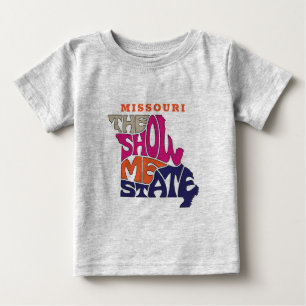ミズーリ州ニックネームワードアート ベビーTシャツ