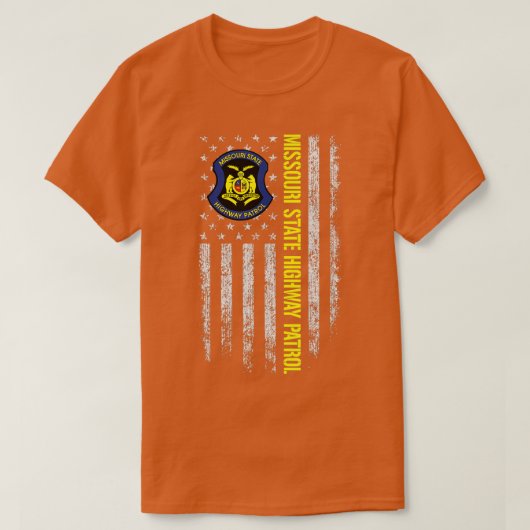 ミズーリ州ハイウェイ巡視米国国旗 Tシャツ (デザイン正面)