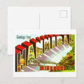 ミズーリ州ハンニバルからのヴィンテージの挨拶 ポストカード (正面/裏面)