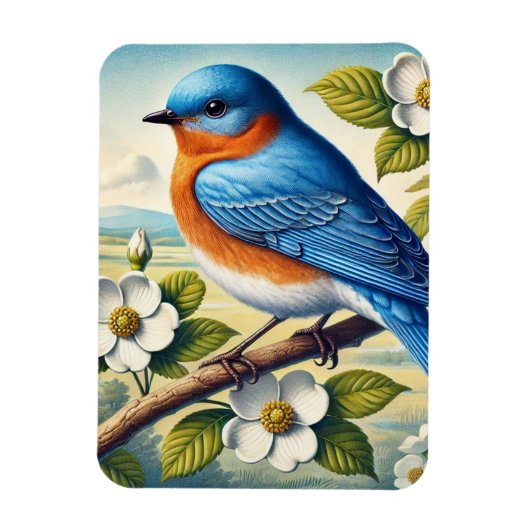 ミズーリ州バードイースタンブルーバード マグネット (縦)