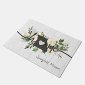 ミズーリ州パーソナライズされたユアホームシティ素朴 ドアマット (アングル)