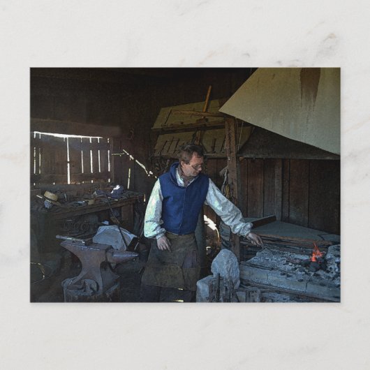 ミズーリ州フォートオサージュ砦の鍛冶屋 ポストカード (正面)