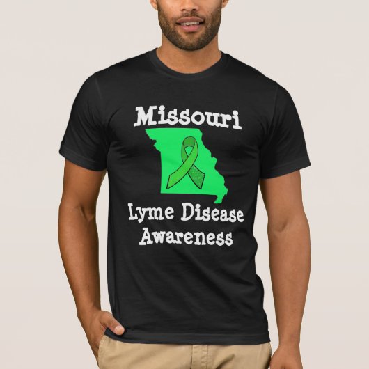 ミズーリ州ライム病啓発メンズシャツ Tシャツ (正面)