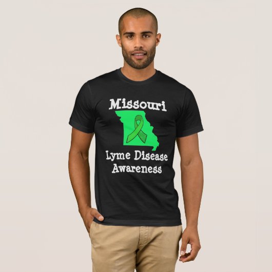 ミズーリ州ライム病啓発メンズシャツ Tシャツ (正面フル)