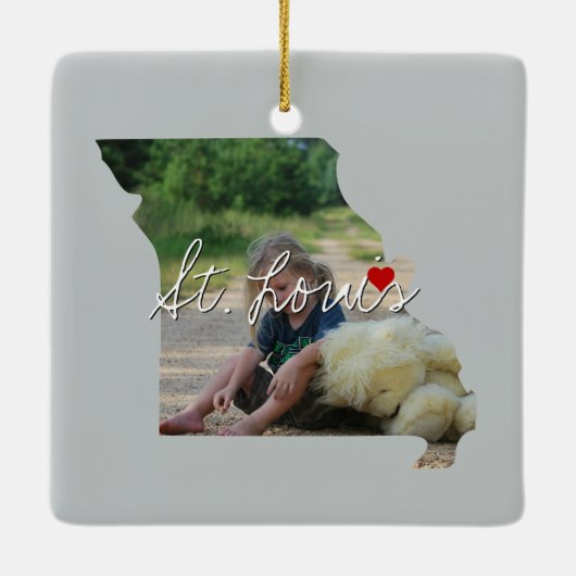 ミズーリ州写真の挿入と町名 セラミックオーナメント (裏面)