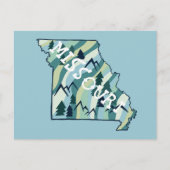 ミズーリ州図解入りの、写真付きのの地図 ポストカード (正面)